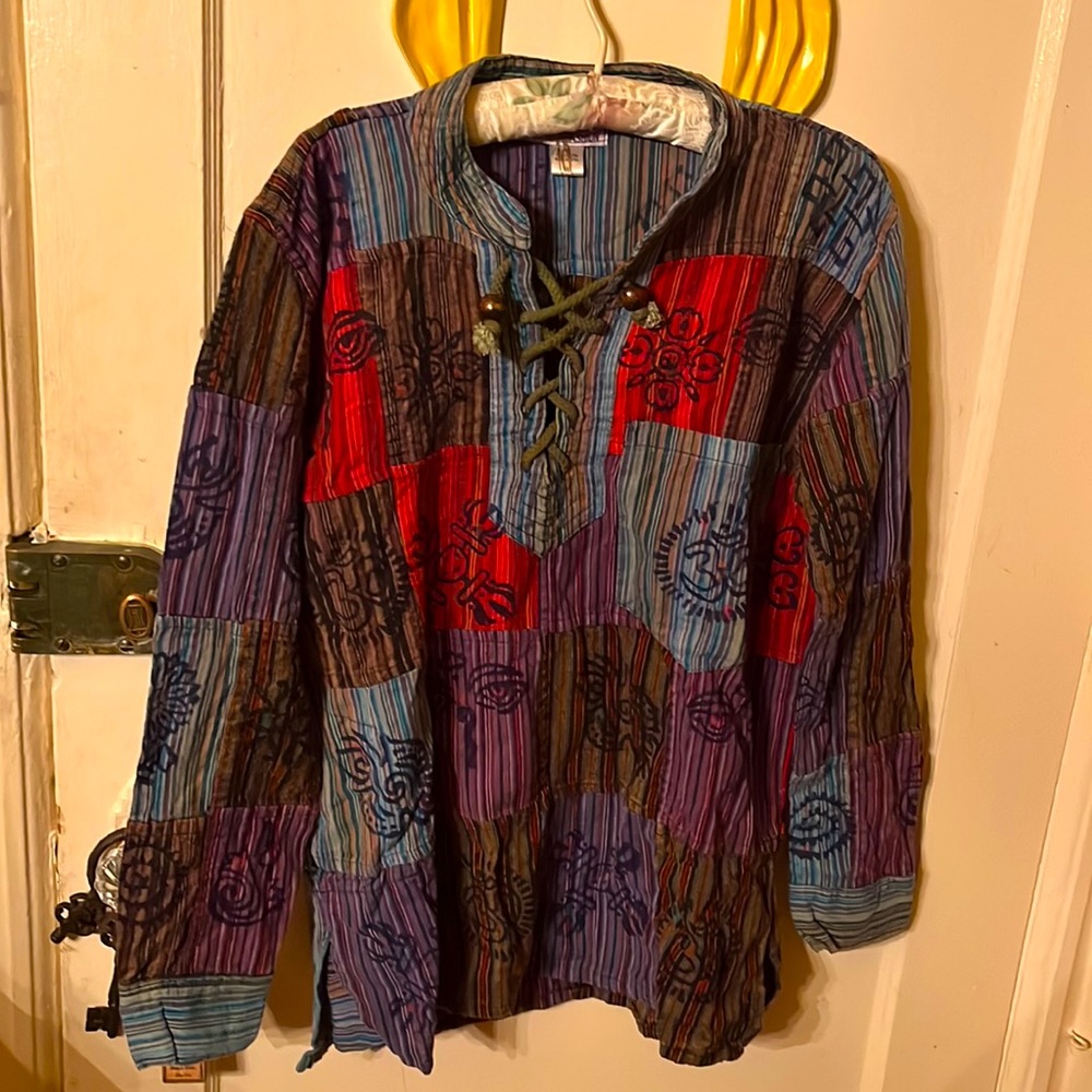 BOHO 100% cotton never worn blouse with an Indian flair